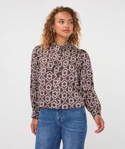 Blouse_short_bow_Warm_Cacao